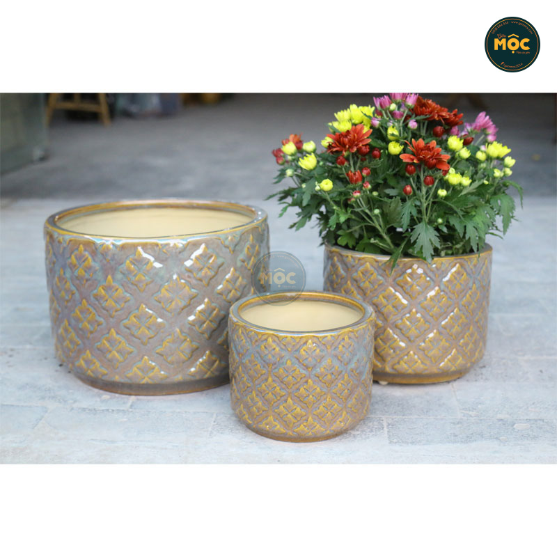 3537 ID Trụ Họa Tiết Hoa 4 Cánh 17x17x14