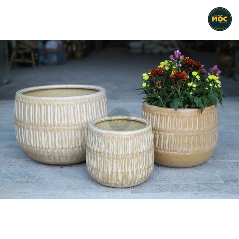 Mờ | 3744 Chậu ID Bầu Đáy Khía 36x36x26 M33