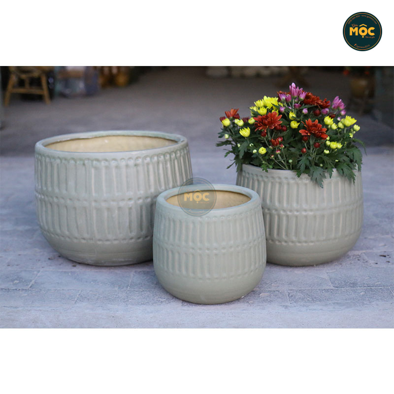 Mờ | 3744 Chậu ID Bầu Đáy Khía 36x36x26 M33