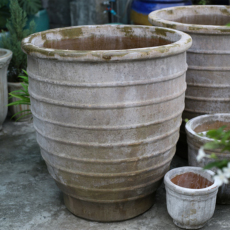 4054 Men Mỹ Thuật Chậu Tulip Sọc Ngang 80x80x87