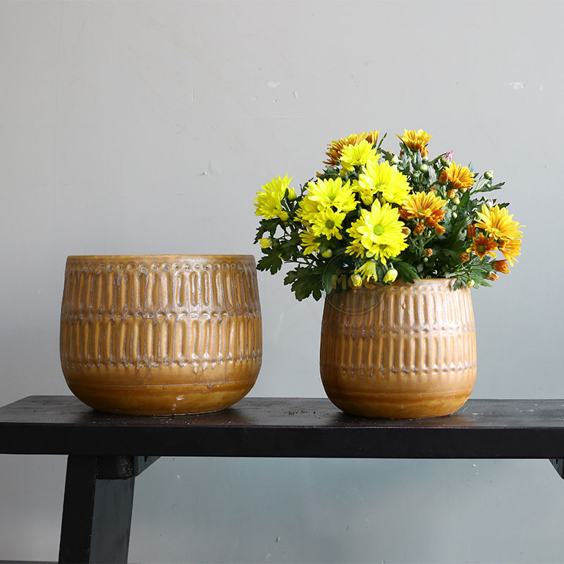 Mờ | 3744 Chậu ID Bầu Đáy Khía 21x21x19 M19