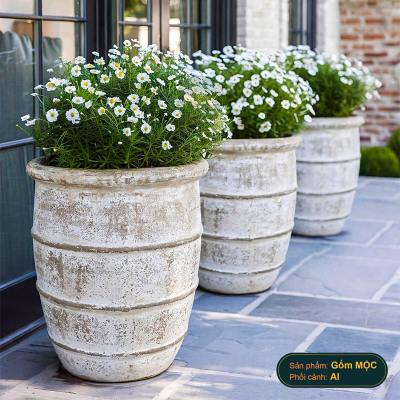 4055 Men Mỹ Thuật Chậu Viền G Sọc Ngang 29x29x36